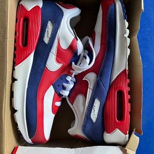 Nike AirMax 90 Red/White/Blue 7Y/women’s 8.5